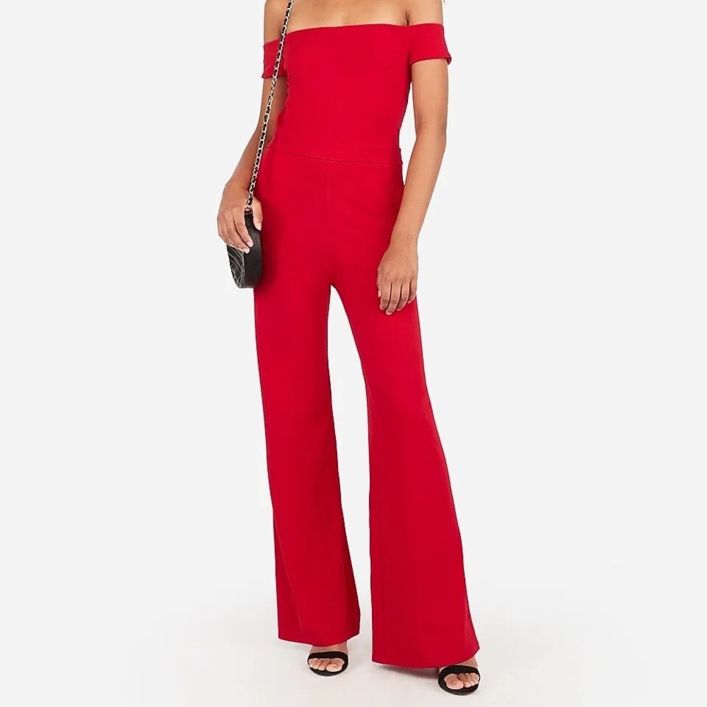 Red Off the shoulder jumpsuit